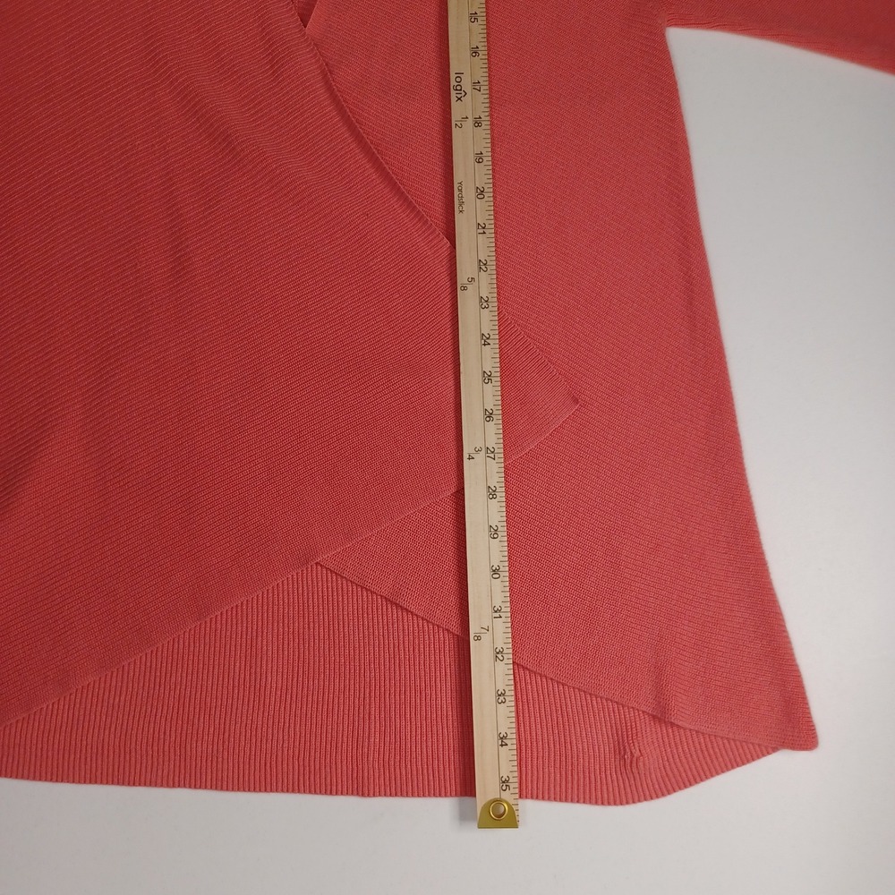 Women's Chico's Coral Rose Ribbed Open Front Long Cardigan Size 3 (XL/16) - Picture 5 of 9